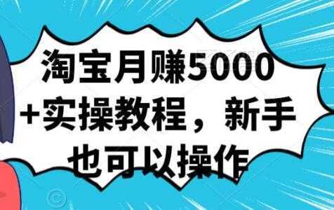 淘宝月赚5000+实操教程，新手也可以操作-好资源库