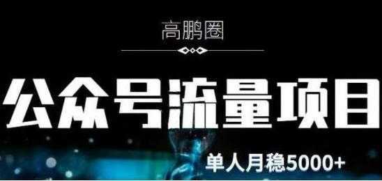 高鹏圈《公众号流量主暴利撸收益项目》空闲时间操作单人月入过万-好资源库