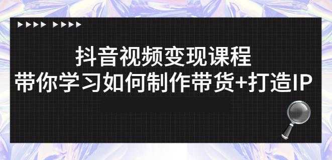 抖音短视频变现课程：带你学习如何制作带货+打造IP【41节】-好资源库