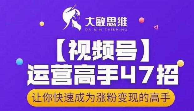 大敏思维-视频号运营高手47招，让你快速成为涨粉变现高手-好资源库