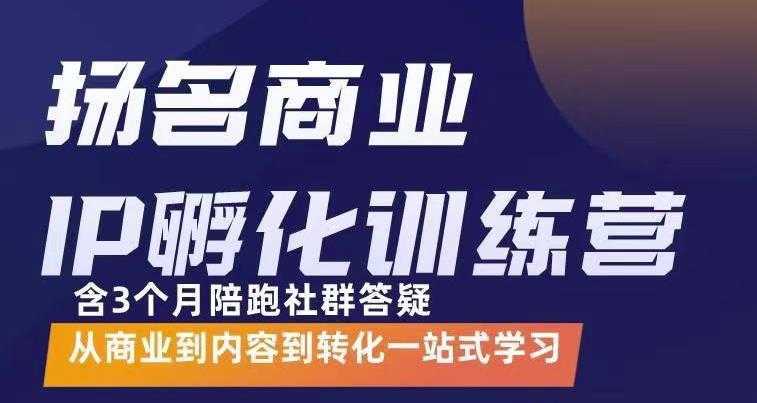 杨名商业IP孵化训练营，从商业到内容到转化一站式学 价值5980元-好资源库