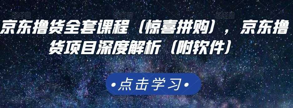 京东撸货全套课程（惊喜拼购），京东撸货项目深度解析（附软件）-好资源库