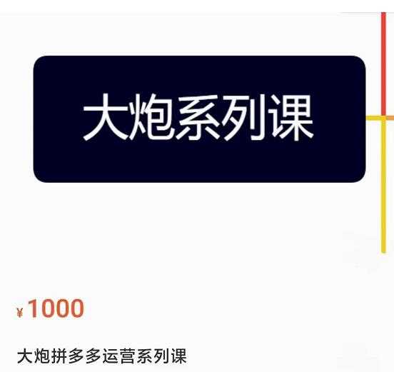 图片[1]-大炮拼多多运营系列课，各类​玩法合集，拼多多运营玩法实操-好资源库