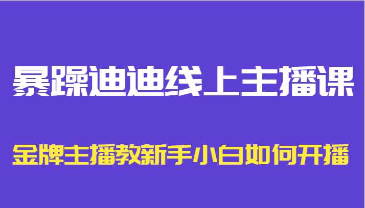 图片[1]-暴躁迪迪线上主播课，金牌主播教新手小白如何开播-好资源库