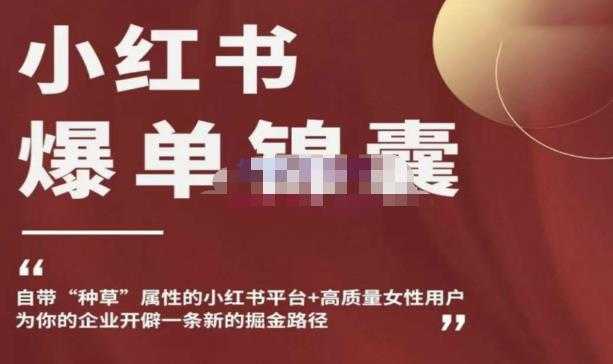 小红书爆单锦囊，自带种草属性+高质量女性用户，为你的企业开辟一条新的掘金路径-好资源库