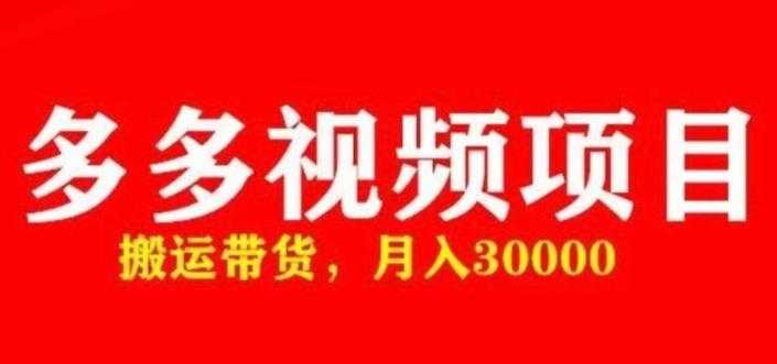 图片[1]-多多带货视频快速50爆款拿带货资格，搬运带货，月入30000【全套脚本+详细玩法】-好资源库