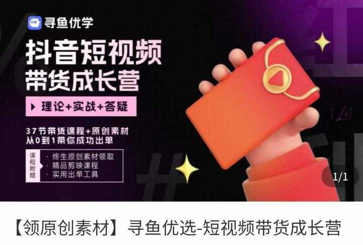 短视频带货成长营，​抖音短视频出单攻略，吃透账号运营的奥秘，轻松带货-好资源库