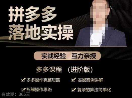 拼多多实战篇·落地实操：多多操作完整思路+实操案例讲解+拆解操作思路+复杂的算法简单化-好资源库