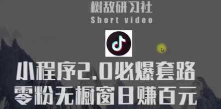 树敌研习社6月抖音赚钱课程：抖音小程序2.0必爆套路零粉无橱窗日赚百元玩法-好资源库